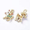 Golden Plated Alloy Enamel Pendants X-ENAM-D040-E02-G-2