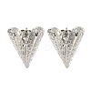 Heart Texture Brass Stud Earrings for Women EJEW-E312-02P-1