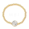 Brass Round Beads Stretch Bracelets for Women BJEW-H640-03A-GP-3