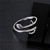 Anti-Tarnish Rhodium Plated 925 Sterling Silver Musical Note Open Cuff Rings PW-WGC5E99-01-1