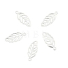 Tarnish Resistant Leaf 201 Stainless Steel Charm Pendants STAS-R075-12-2