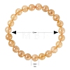 Natural Citrine Round Beads Stretch Bracelet BJEW-LS0001-09-3