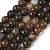 Dyed Natural Agate Faceted Round Beads Strands G-E320E-8mm-14-1