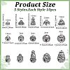Tibetan Style Alloy 3 Hole Guru Beads TIBEB-ME0001-04-2