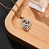 304 Stainless Steel Crystal Rhinestone Heart Pendant Cable Chain Necklaces for Women NJEW-Z056-01E-G-2