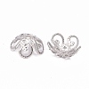 201 Stainless Steel 5-Petal Flower Filigree Fancy Bead Caps STAS-E088-01-2