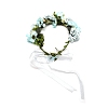 Cloth Flower Wreath AJEW-WH0251-80-2