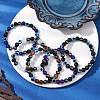 Round Gemstone Beaded Stretch Bracelets BJEW-JB11005-3