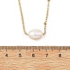 Natural Pearl Rice Pendant 304 Stainless Steel Satellite Chain Necklaces for Women NJEW-JN06149-01-5