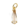 Brass Micro Pave Cubic Zirconia Pendants X-KK-C114-25G-2