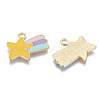 Light Gold Plated Alloy Enamel Pendants ENAM-T009-54-RS-2