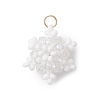 Glass Seed Beaded Snowflake Pendants PALLOY-MZ00815-01-1