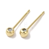 Brass Studs Earrings Finding KK-K383-04A-G-1