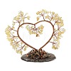 Natural Citrine Chips Love Heart Tree Decorations DJEW-P017-B02-2