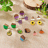 DIY 12 Pairs 12 Style Two Tone Resin & Walnut Wood Stud Earring Findings DIY-CW0001-35-16