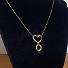 304 Stainless Steel Heart with Initial Pendant Necklaces for Women FS-WG4DC9E-15-1