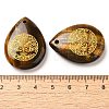 Natural Tiger Eye Drop Pendants G-C158-01B-3