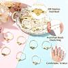 Natural Freshwater Pearl & 304 Stainless Steel Bead Finger Rings RJEW-FS00001-01-2