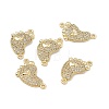 Brass Micro Pave Clear Cubic Zirconia Connector Charms KK-E068-VB033-4