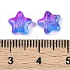 Transparent Spray Painted Frosted Glass Beads GLAA-NH0003-01F-3