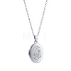 304 Stainless Steel Oval with Moon Photo Locket Pendant Necklaces WG8DEA6-03-1