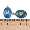 Natural Apatite & Cubic Zirconia Pendants G-Z076-01G-13-3