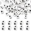 20Pcs White Cube Letter Silicone Beads 12x12x12mm Square Dice Alphabet Beads with 2mm Hole Spacer Loose Letter Beads for Bracelet Necklace Jewelry Making JX432S-1