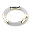 Acrylic Curved Tube Beaded Stretch Bracelet for Women BJEW-JB08439-06-1