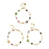 Brass Enamel Flower Link Chain Bracelets for Women BJEW-JB14164-3