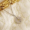 Non-Tarnish Stainless Steel Donut with Star Pendant Necklaces for Women VX1933-2-2