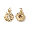 Brass Micro Pave Clear Cubic Zirconia Charms KK-G439-33G-1