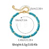 Handmade Synthetic Turquoise Rondelle Beaded Bracelets with 304 Stainless Steel End Chains XL9343-4-1