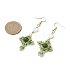 Natural Mixed Stone & Glass Seed Beads Dangle Earrings for Women EJEW-MZ00213-05-3