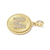 Brass Micro Pave Clear Cubic Zirconia Pendants KK-L253-17G-M-2