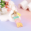 Alloy & Resin Tassel Keychainss AJEW-TADJ0001-20G-07-4