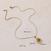 316 Surgical Stainless Steel with Dyed Synthetic Shell Triangle Pendant Necklaces for Women ZG7570-5