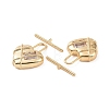 Brass Pave Clear Cubic Zirconia Toggle Clasps KK-E068-VC161-3
