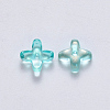 Transparent Spray Painted Glass Beads GLAA-R211-06-C03-2