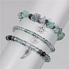 3Pcs Alloy & Natural Fluorite Beads Charm Bracelets DY7954-9-1