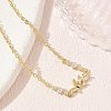 Brass Pave Clear Cubic Zirconia Link Bracelets KK-CBA6980-22G-2