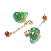 Natural Green & Red Agate Gourd Pendant Decorations G-K341-14G-3