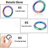 18Pcs 3 Styles Rainbow Color Zinc Alloy Spring Gate Rings FIND-BC0003-38-5