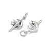SHEGRACE Brass Clear Cubic Zirconia Charms XGRQ3P577-575P-2