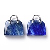 Watermelon Stone Glass Brass Pendants KK-E274-01P-022-2