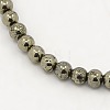 Natural Pyrite Beads Strands G-M009-03D-1