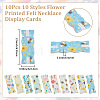 10Pcs 10 Styles Flower Printed Felt Necklace Display Cards DIY-SC0033-86C-2