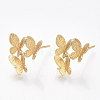 Brass Stud Earring Findings X-KK-S350-419G-1