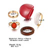 5Pcs Alloy with Resin Finger Rings FS-WGD69ED-01-2