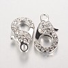 Alloy Glass Rhinestone Lobster Claw Clasps ZIRC-F022-63-2