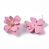 Spray Painted Eco-Friendly Iron Stud Earring Findings X-IFIN-R242-04D-NR-2